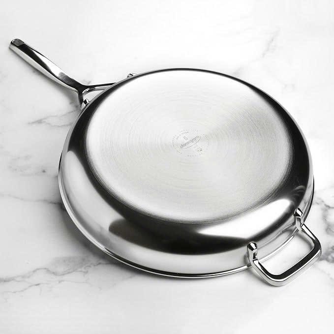 Demeyere 5-Plus 12.5-inch Stainless Steel Fry Pan With Glass Lid