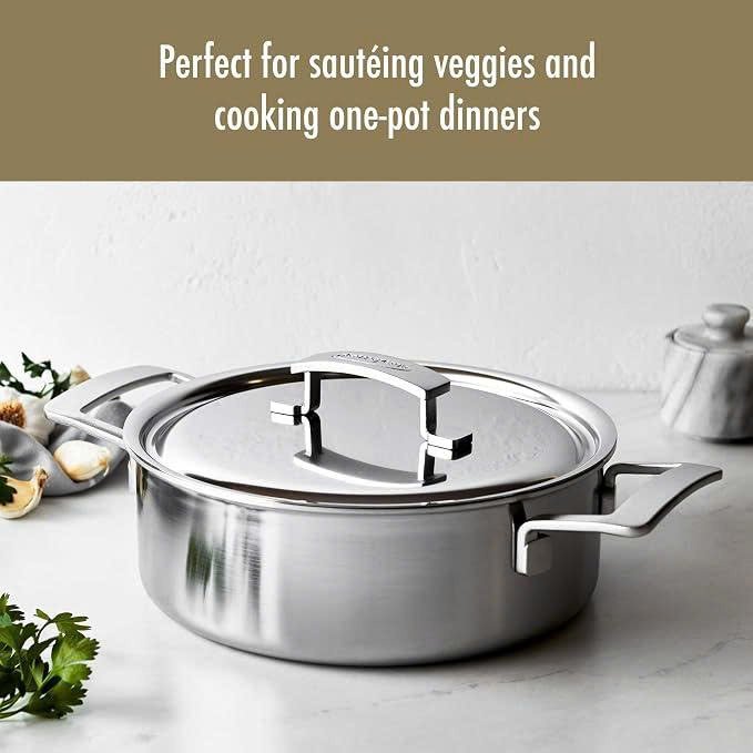 Demeyere Industry 5-Ply 3-qt Stainless Steel Deep Saute Pan