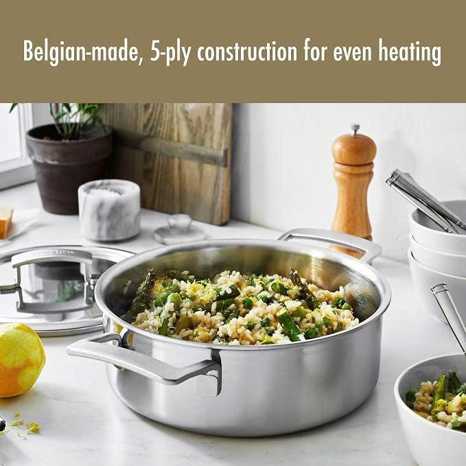 Demeyere Industry 5-Ply 3-qt Stainless Steel Deep Saute Pan