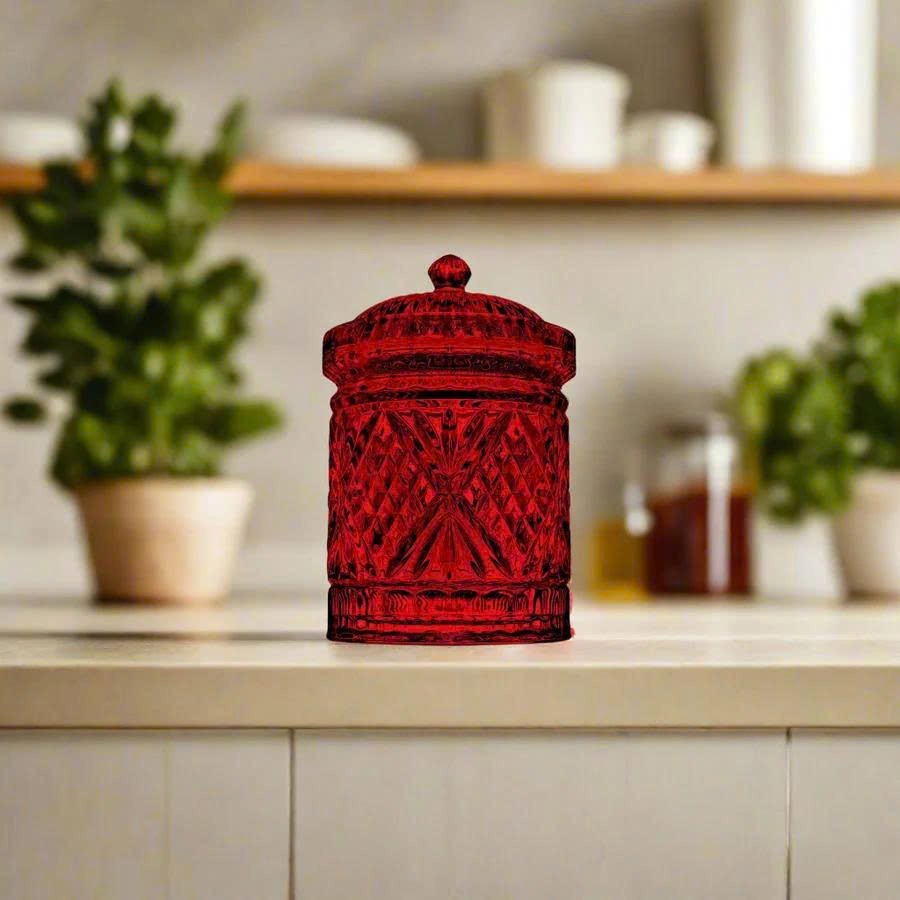 Dublin Red Crystal Kitchen Canister